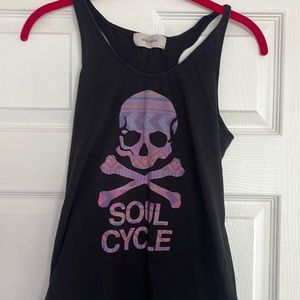 soulcycle Skull Racerback Black Tank Top
